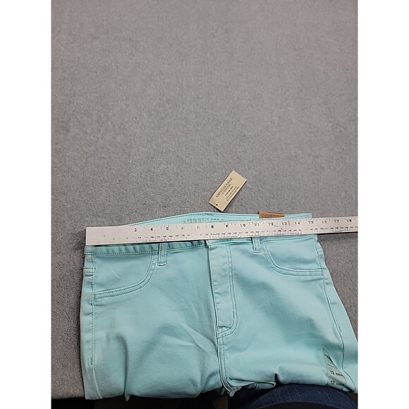 American Eagle Jeggings Womens 12 30x24 Crop Robin Egg Blue Mid High Stretch NEW - Picture 7 of 16